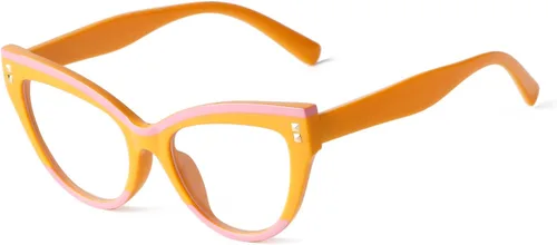 Vista 9 de KFPH Stylish Cat Eye Glasses Blue Light Glasses Frames for Women Computer Gaming Reading Glasses Anti Glare & UV