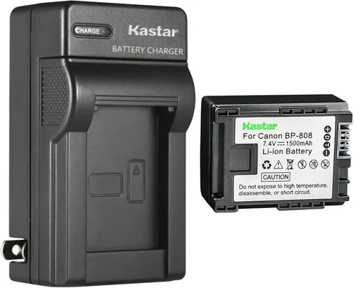 Vista 8 de Kastar BP-808 BP808 Cargador de pared AC compatible con batería Canon BP-809 BP-819 BP-827, cargador Canon CG-800, Canon VIXIA HG20 VIXIA HG21 VIXIA