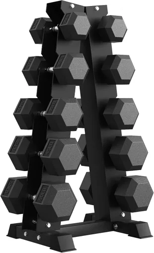 Vista 10 de Hex Dumbbell Sets with Rack, 85-560lb Dumbbell Weight Set & Storage Rack