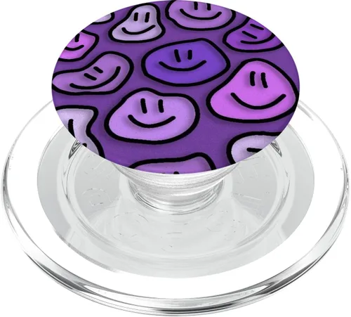 Vista 8 de estética lavanda púrpura remolino líquido goteo sonrisa cara PopSockets estándar PopGrip