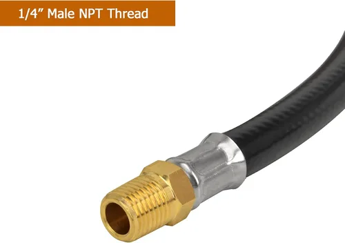 Vista 7 de only fire Regulador de propano horizontal de dos etapas, manguera de propano de 5 pies y 1/4" NPT con conexión POL Regulator Inlet 1/4" Female NPT