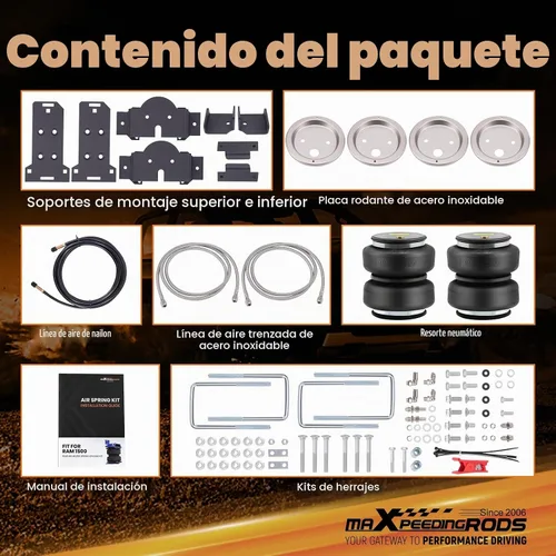 Vista 8 de MaXpeedingrods - Kit de bolsas de suspensión neumática para Chevy Silverado 1500 2019-2026 Negro