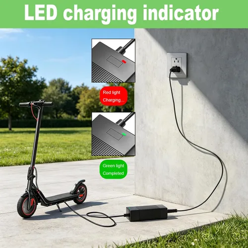 Vista 4 de Cargador de 42V 2A para iScooter 36V Batería de iones de litio compatible con iScooter i9, i9 Pro, i8, i8L, 1S e isinwheel U1, M10, S9 Pro, S9 Max
