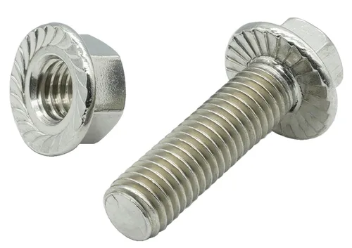 Vista 3 de Tornillos de brida de acero inoxidable, pernos de brida, kit de hardware de colector de escape (pernos y tuercas) M10X1.0.197-1.378 in (paquete de 6)
