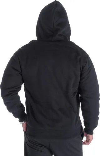 Vista 4 de ZITY - Sudadera de invierno con capucha y cremallera para hombre, chaqueta abrigada de vellón, con forro de Sherpa