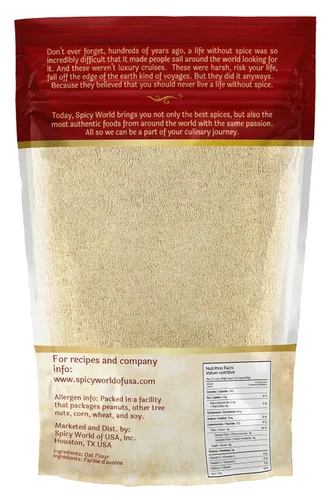 Vista 2 de Harina de avena de grano entero de 4 libras - pura, cultivada en Estados Unidos, para hornear y más, sin OMG, gran sustituto del trigo, por Spicy