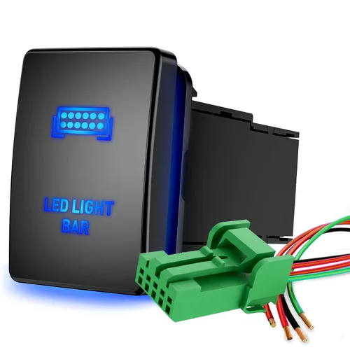 Vista 15 de Nilight Interruptor de Batería de Botón de Encendido/Apagado AUX 12V con Cable Conector Kit de Reemplazo de 1.28" x 0.87" para Toyota Sequoia