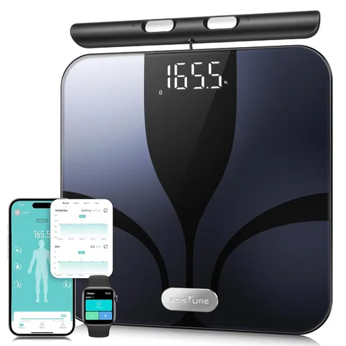 Vista 8 de Báscula de Grasa Corporal, Posture Pantalla Digital Extra Grande Báscula de Peso Inalámbrica Digital de Baño Analizador de Composición