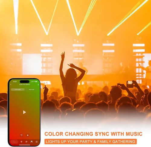 Vista 3 de MIWISE Regulador de intensidad para tira de luz LED RGB COB, con aplicación, sincronización de música y control remoto IR para actualizar la tira
