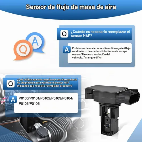 Vista 4 de TOP-MAX Sensor de flujo de aire masivo compatible con Chevy Silverado 1500 2500HD Suburban Tahoe GMC Sierra Yukon Cadillac Escalade CTS, sensor MAF
