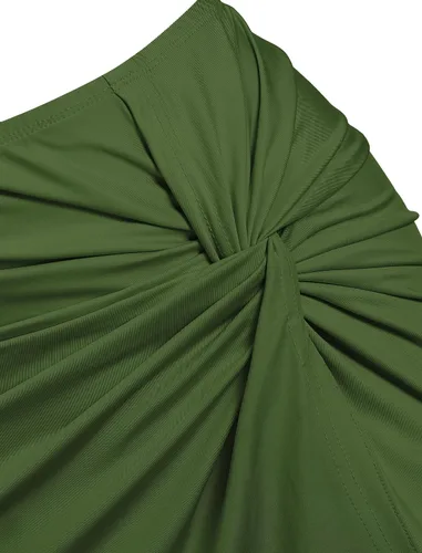 Vista 4 de ZAFUL Falda de 2 piezas para mujer con camiseta sin mangas, falda torcida de alta luz, vestido ajustado para fiesta, club, salida nocturna, cóctel