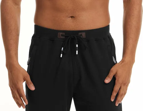 Vista 5 de MAGCOMSEN Pantalones capri deportivos 34 para hombre con bolsillos con cremallera, longitud a la rodilla, pantalones cortos de entrenamiento