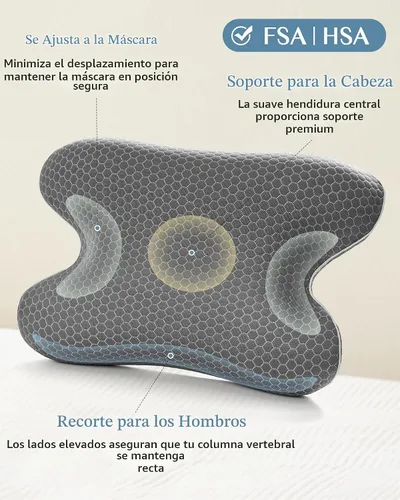 Vista 5 de HSA/FSA Almohada de camping, almohada CPAP de espuma viscoelástica plegable Gris Oscuro