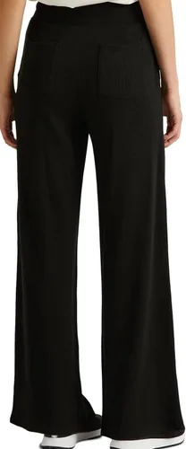 Vista 2 de Lauren Ralph Lauren Pantalón deportivo térmico de punto gofre para mujer, color negro, talla M, Negro (Polo Black), M