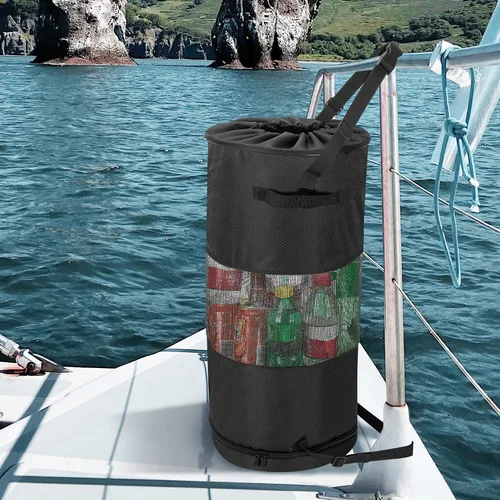 Vista 7 de Fasrom Bolsa de basura para barco con cremallera inferior para una fácil eliminación, color negro (solo bolsa vacía, diseño patentado)
