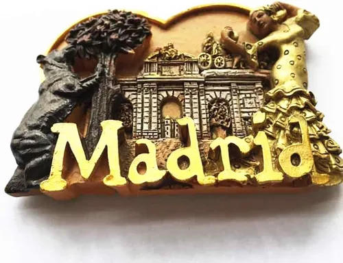 Vista 3 de 3D oso y árbol de fresa Madrid España imán de nevera regalo regalo hogar y cocina decoración etiqueta magnética, Madrid España imán refrigerador