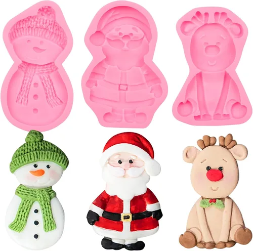 Vista 10 de Molde de silicona Bells Fondant, caja de regalo de Navidad, molde de chocolate para decoración de pasteles, decoración de cupcakes, dulces