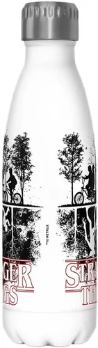 Vista 2 de Botella de Acero Inoxidable de 17 oz de Netflix Stranger Things Mundo al Revés, Multicolor