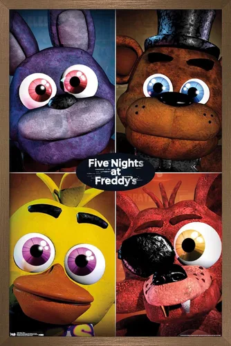 Vista 13 de Trends International Five Nights at Freddy's - Póster de pared cuádruple, 14.725 x 22.375 pulgadas, versión con marco de madera tipo granero