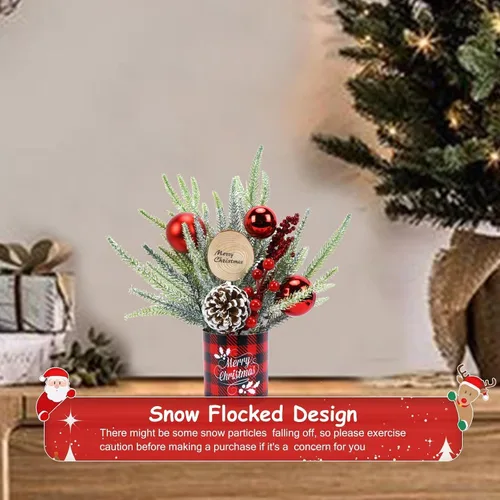Vista 4 de GTIDEA 1 Pcs Christmas Centerpieces Mini Tree with LED Lights for Tables