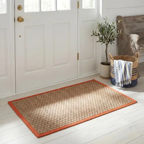 Vista 99 de SAFAVIEH Natural Fiber Collection NF114A - Alfombra de pasillo de hierba marina con patrón de tejido de cesta y borde, de 2 pies 6 pulgadas x 16