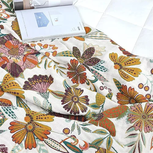 Vista 136 de MSGKV - Manta bohemia/primaveral de algodón para sofá y sala de estar, de gasa acogedora, de 50 x 60 pulgadas 50"x60" Cotton Throw, Woven Bird
