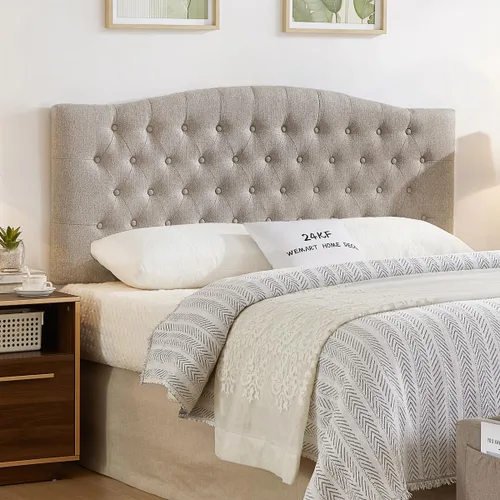 Vista 19 de 24KF 6058-Q - Cabecera tapizada de terciopelo con botones para montar en la pared, cómoda y a la moda, tamaño Queen/Matrimonial, color negro