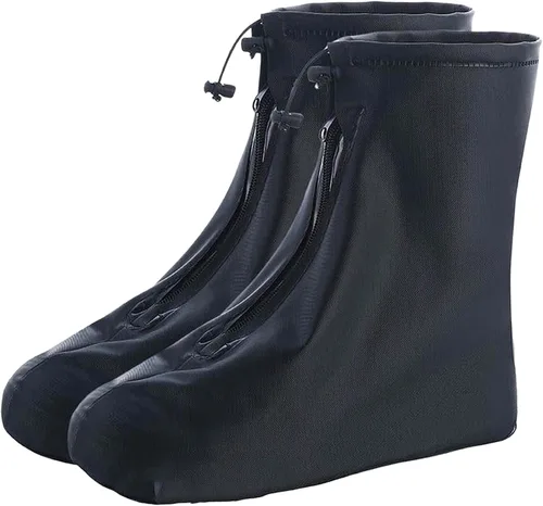 Vista 12 de Fundas impermeables para botas de lluvia, con control de arena, antideslizantes, suela de goma de PVC, reutilizables, botas de lluvia y nieve