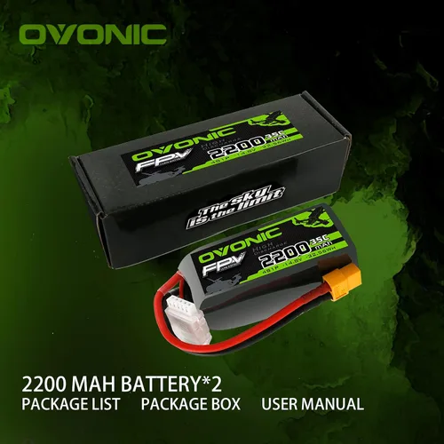 Vista 8 de OVONIC 4s Lipo Batería 35C 2200mAh 14.8V Lipo Batería con XT60 Conector para Avión RC Quadcopter Helicóptero FPV Drone