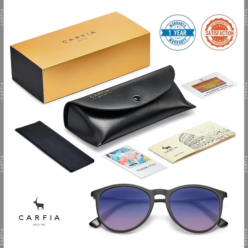 Vista 7 de CARFIA Gafas de sol vintage para mujer, polarizadas, protección UV, estilo clásico retro, CA5100