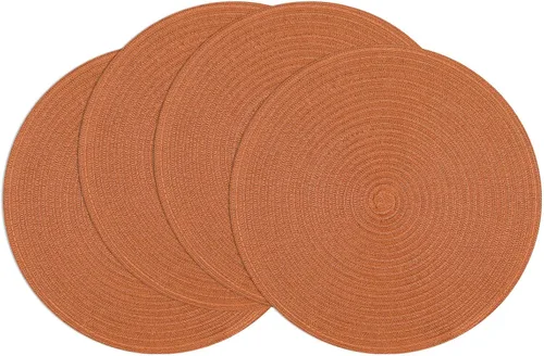 Vista 69 de SHACOS Juego de 4 manteles individuales redondos lavables de 15 pulgadas, de algodón, poliéster, trenzados, para mesa de comedor, boda, decoración