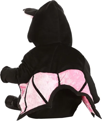 Vista 4 de Disfraz infantil de murciélago de vampiro rosa