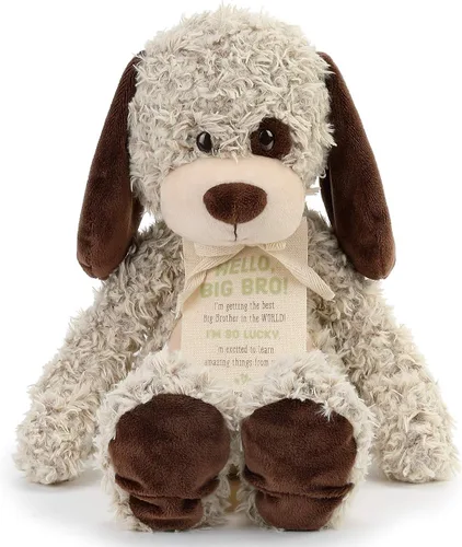 Vista 2 de DEMDACO Big Brother Puppy - Figura de peluche de 13 pulgadas, color marrón suave