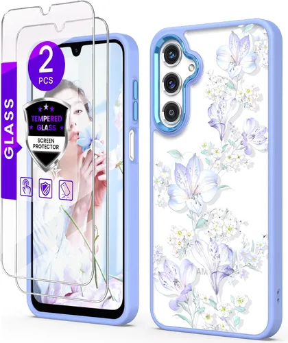 Vista 15 de Carcasa para Samsung Galaxy A14, diseño de flores transparentes