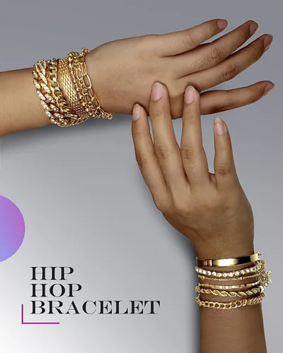 Vista 3 de Juego de 12 pulseras de oro delicadas para mujer, ajustables, chapadas en oro de 14 quilates, joyería de oro punk, pulseras de cuentas de moda