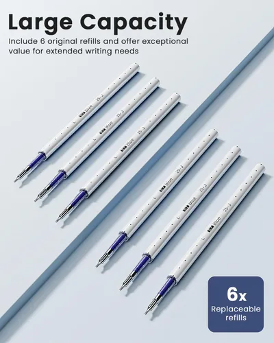 Vista 5 de STAGEEK Bolígrafos de gel azules GX3, 12 bolígrafos de tinta azul de secado rápido con 3 recambios adicionales, bolígrafos retráctiles de punta fina
