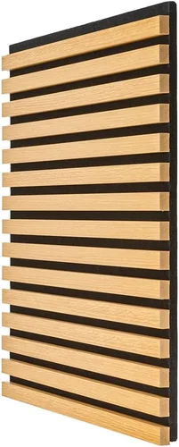 Vista 9 de IZODEKOR Paneles de pared acústicos de madera de 23.5 x 23.5 pulgadas (paquete de 2) – Paneles decorativos absorbentes de sonido para decoración