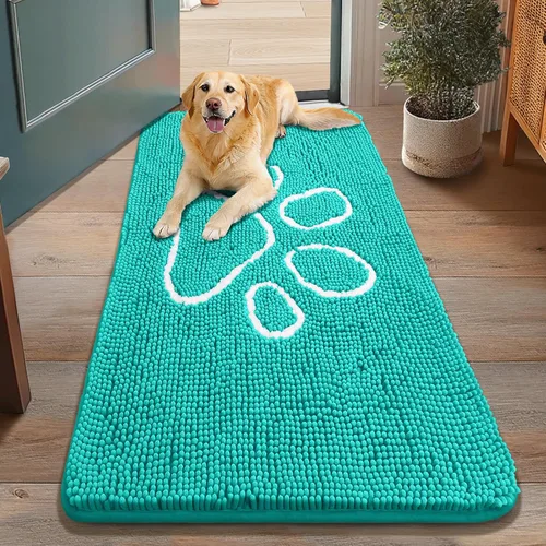 Vista 54 de Smiry Tapete para puerta de perro para patas fangosas, absorbente y Gris y negro