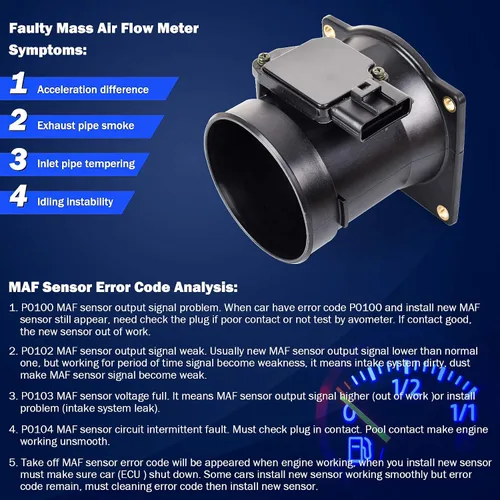 Vista 43 de Medidor de sensor de flujo de aire masivo MAF compatible con Ford con E-150 4.6L, 5.4L 2004-2014, para Ford E-150 Club Wagon 5.4L Reemplazo