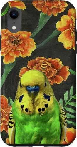 Vista 8 de Funda con patrón de flores vintage para iPhone 15 Budgie Orange Yellow Marigolds