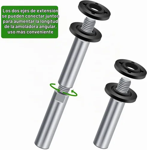 Vista 5 de Paquete de 5 accesorios para amoladora angular, 5/8-11, llave inglesa, tuerca de brida y 2 ejes de extensión de 3.937 in, compatible con Makita