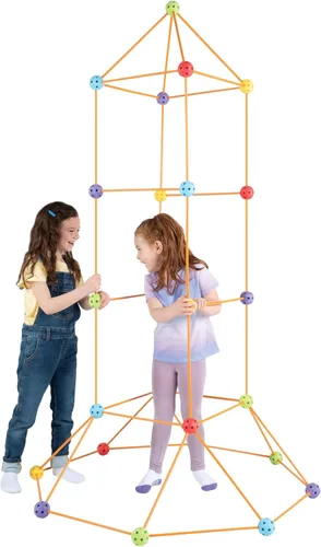 Vista 4 de Crazy Forts Everest Toys Multicolor - Juego de construcción de fuerte de 69 piezas - Juguetes STEM para construir en interiores o exteriores