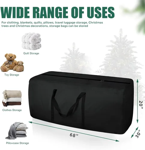 Vista 3 de Bolsa de almacenamiento para cojines de patio, 68 pulgadas, extra grande, impermeable, para exteriores, con cremalleras y asas para muebles