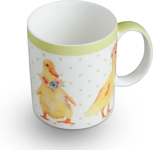 Vista 163 de Maison d' Hermine Taza de café con asas, tazas de porcelana fina de hueso, paquete de una taza de té para bebidas calientes, capuchino, latte