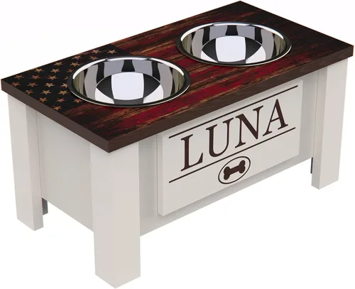 Vista 19 de GTW Soporte de Cuenco Elevado Personalizado para Perros Grandes, Medianos, Pequeños y Extra Pequeños - Cuencos de Acero Inoxidable para Comida