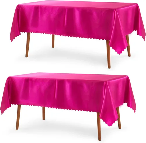 Vista 9 de P Pothuiny Paquete de 2 manteles cuadrados de satén beige de 54 x 54 pulgadas, manteles de satén superpuestos para decoración de mesa de tela suave
