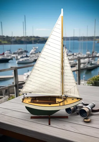 Vista 2 de Midwest 983 Sakonnet Daysailer 1:24 Kit de construcción de modelo de barco de vela de madera para adultos, 9.5 pulgadas de largo, autoensamblaje