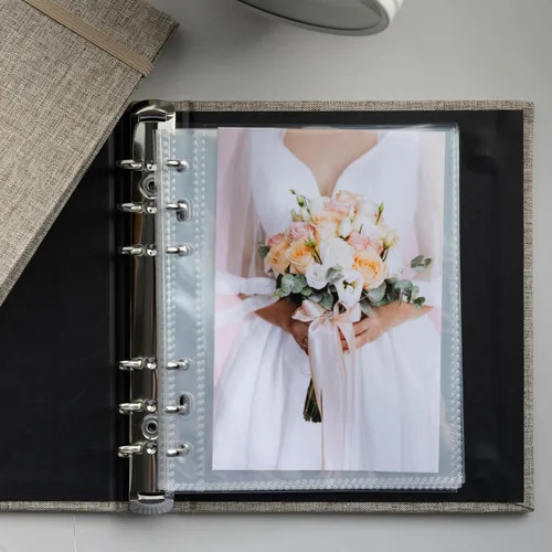 Vista 27 de Álbum de Fotos de Cabina de Fotos 2x6 - Cuaderno con Purpurina de 6 Anillos Carpeta Brillante con 20 Fundas para Fotos de 2 por 6 - Se Adapta a 80