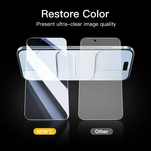 Vista 105 de NEW'C Paquete de 3 protectores de pantalla de privacidad para iPhone Air/iPhone 17 Air (6.5 pulgadas), película de vidrio templado antiespía