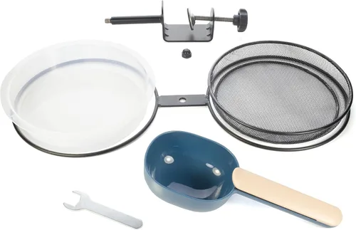 Vista 9 de Comedero para pájaros, conjunto combinado de baño, montaje en riel de cubierta completo con doble función de semilla ScoopFeed bolsa clip negro BF